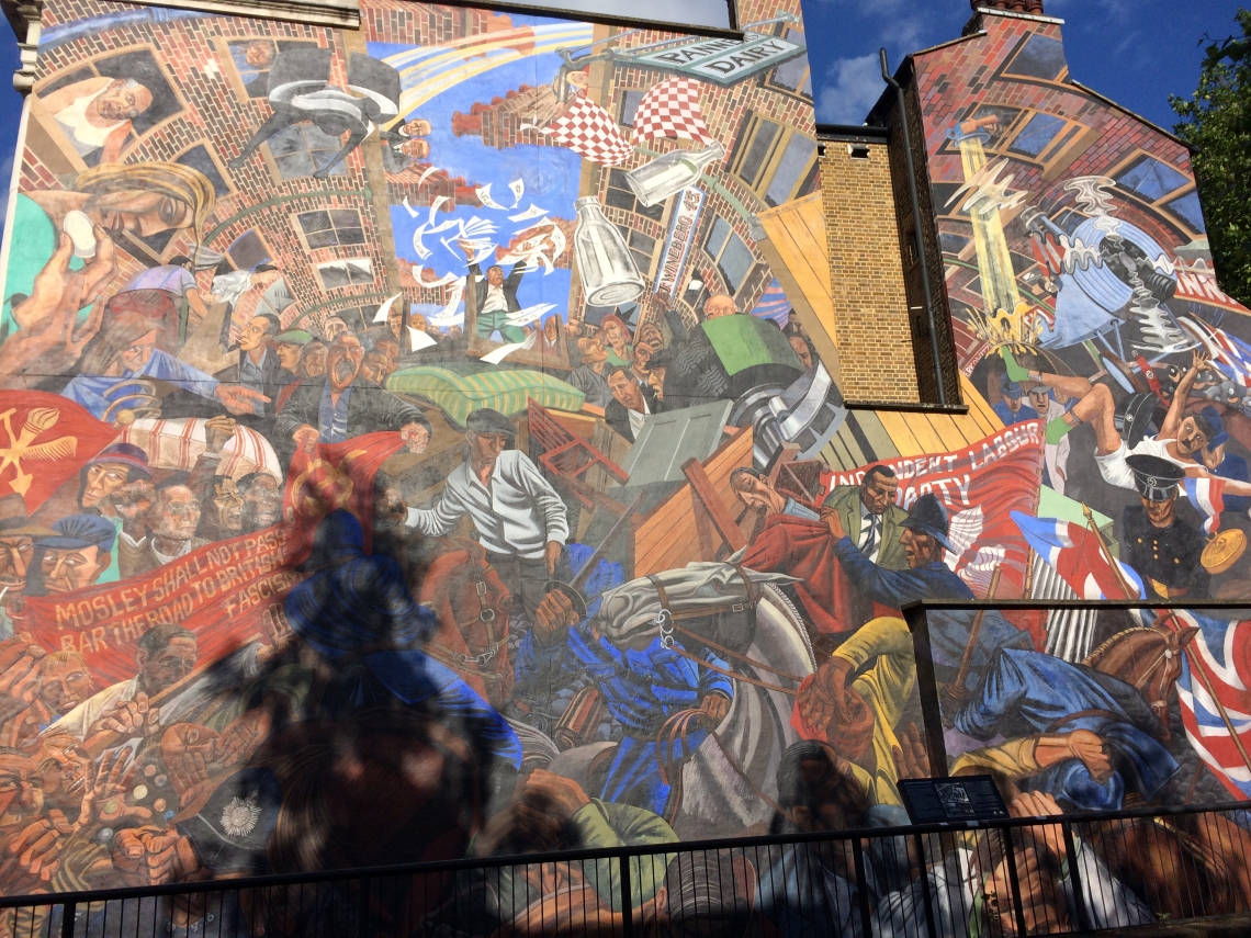 The mural commemorating the 'Battle of Cable Street' in East London