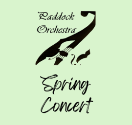 The Paddock Orchestra logo, with handwritten words 