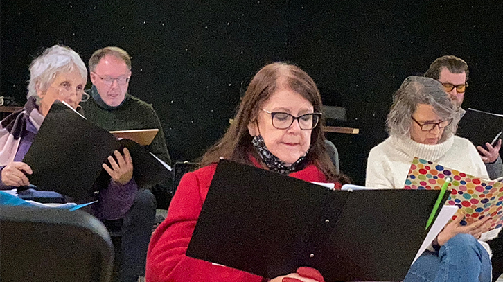 members of the choir at rehearsal