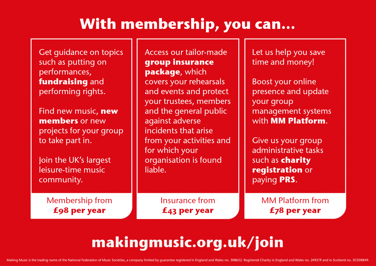 Making Music membership flyer A5 - 2nd side