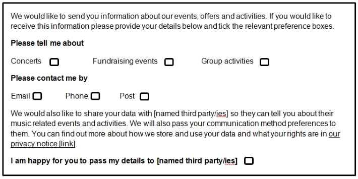 Example form with third party option