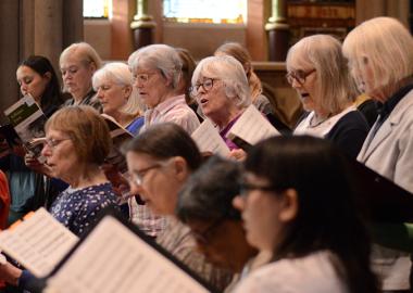 photo of choir singing in church