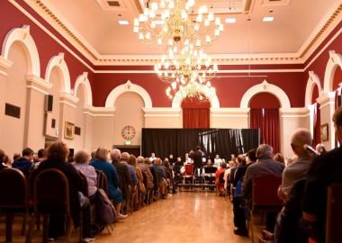 Darlington Orchestra performing in Darlington's Central Hall