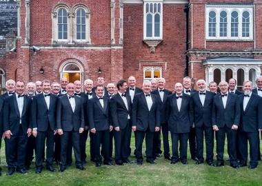 2018: Monmouth Male Voice Choir perform at the Rolls of Monmouth Golf Club in tuxedos