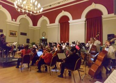 Darlington Orchestra performing in Darlington's Central Hall