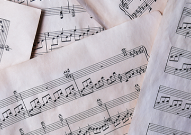 black and white sheet music