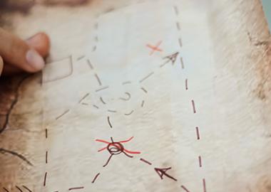 old fashioned map with an 'x' marks the spot
